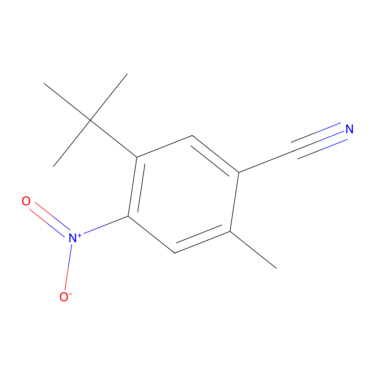 5-Tert-butyl-4-nitro-2-methylbenzonitrile molecular structure, CAS 342043-58-7