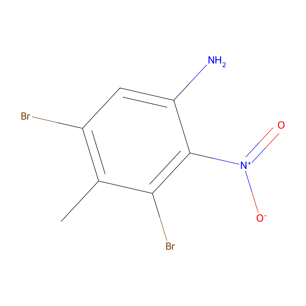 3,5-Dibromo-4-methyl-2-nitroaniline molecular structure, CAS 342044-29-5