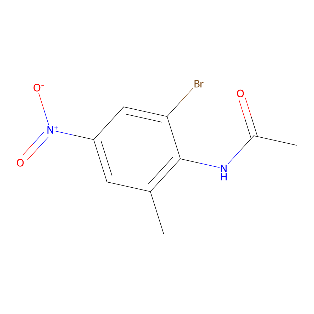 N-{2-bromo-4-nitro-6-methylphenyl}acetamide molecular structure, CAS 342044-30-8