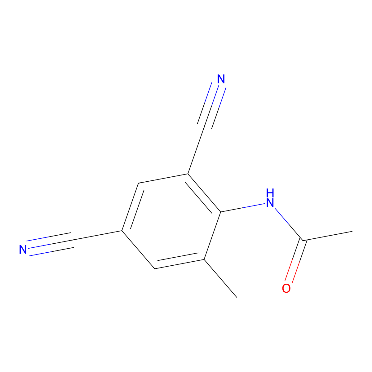 N-(2,4-dicyano-6-methylphenyl)acetamide molecular structure, CAS 342044-32-0