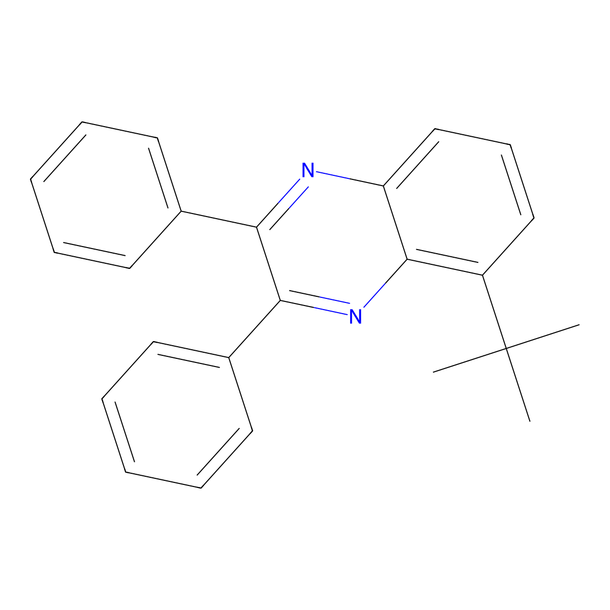 5-Tert-butyl-2,3-diphenylquinoxaline molecular structure, CAS 342045-07-2