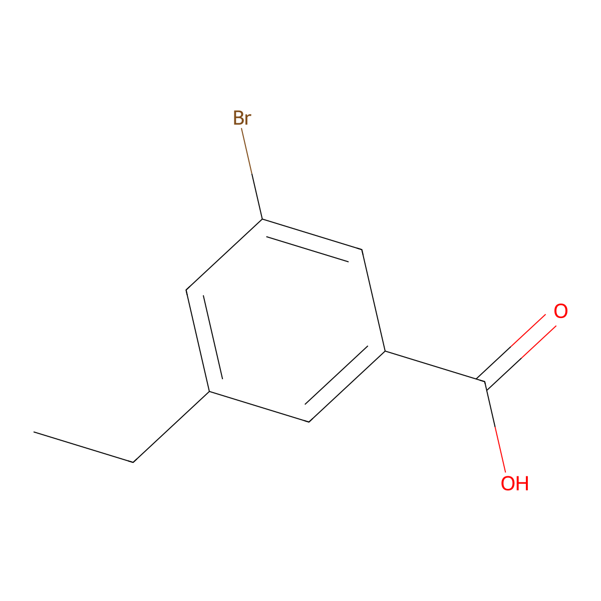 3-Bromo-5-ethylbenzoic acid molecular structure, CAS 342045-08-3
