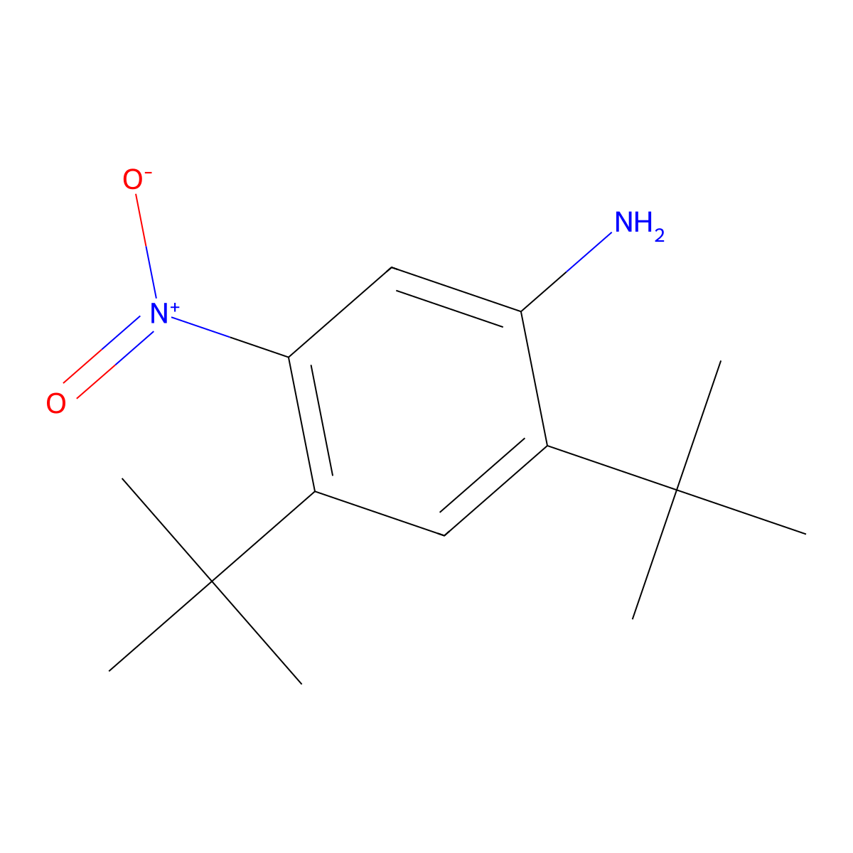 2,4-Ditert-butyl-5-nitroaniline molecular structure, CAS 342045-18-5