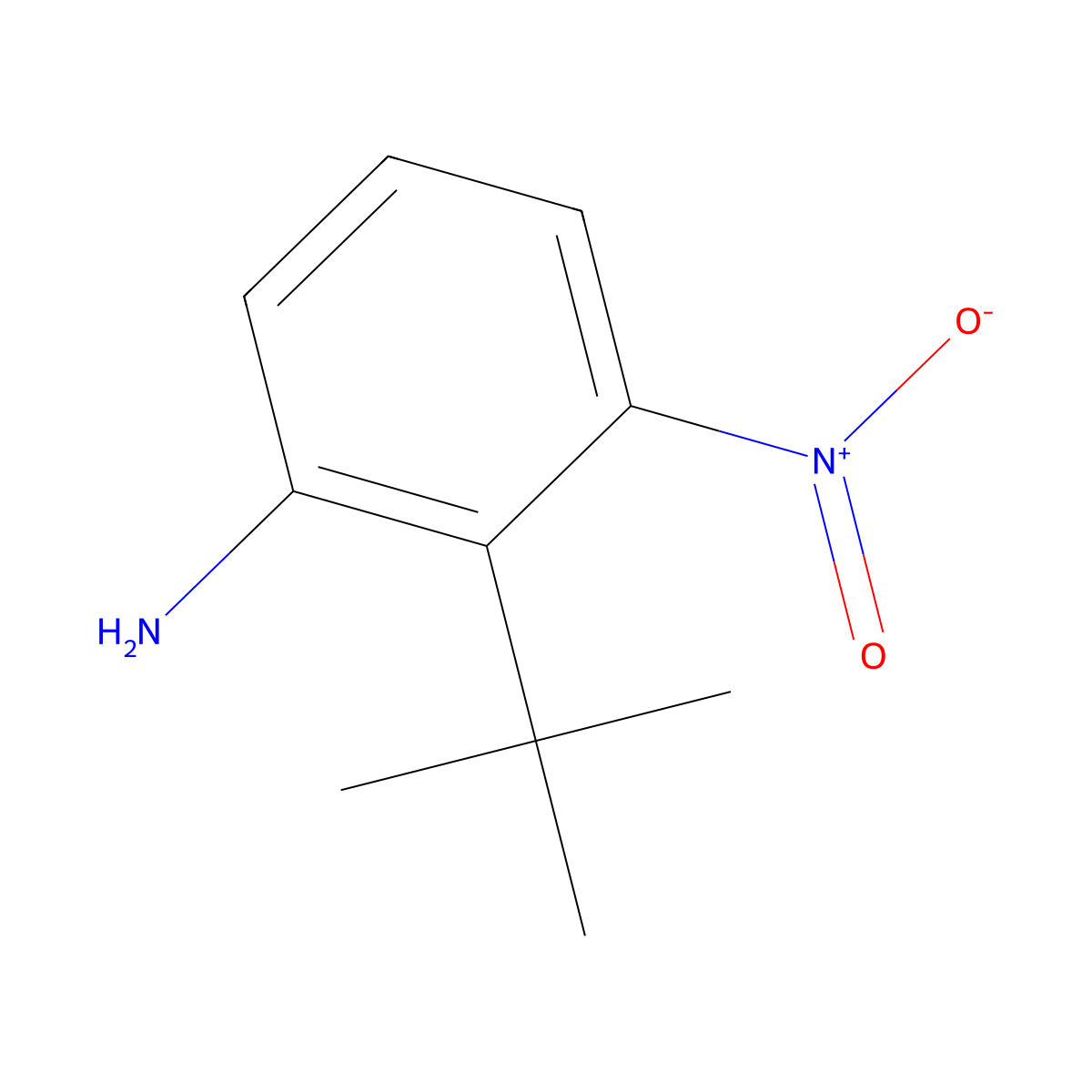 2-Tert-butyl-3-nitroaniline molecular structure, CAS 342045-43-6