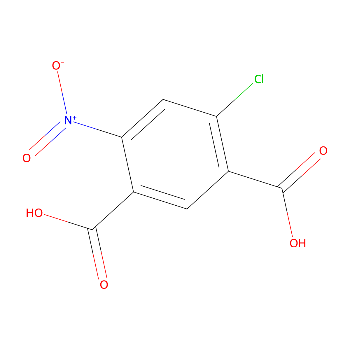 4-Chloro-6-nitroisophthalic acid molecular structure, CAS 342045-61-8