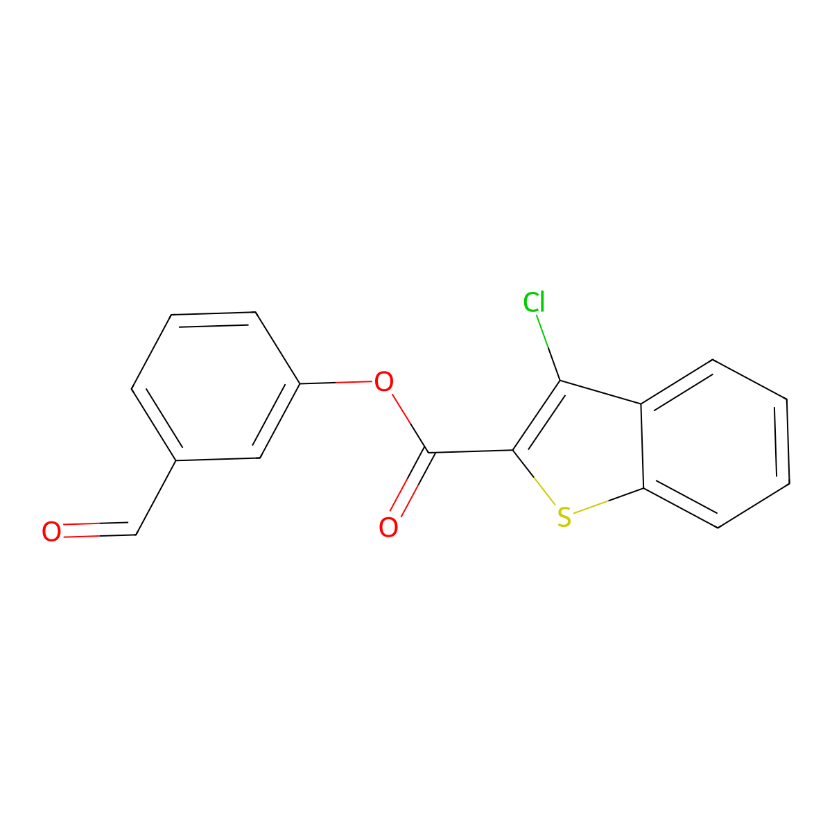 3-Formylphenyl 3-chloro-1-benzothiophene-2-carboxylate molecular structure, CAS 342046-15-5