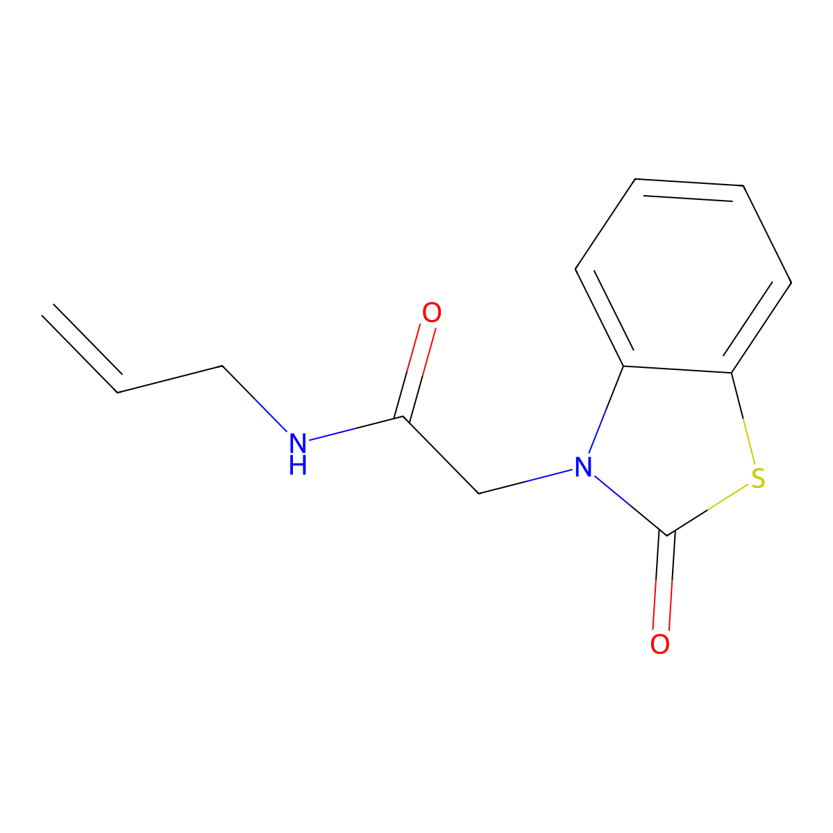 N-Allyl-2-(2-oxo-benzothiazol-3-YL)-acetamide molecular structure, CAS 342046-23-5