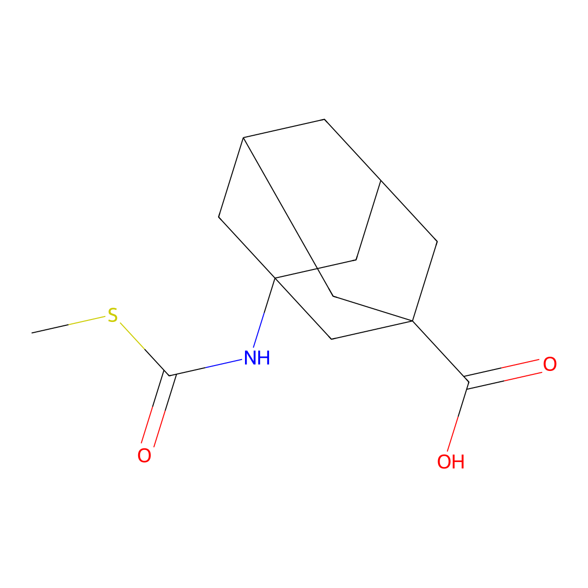 3-{[(Methylthio)carbonyl]amino}adamantane-1-carboxylic acid molecular structure, CAS 342046-29-1