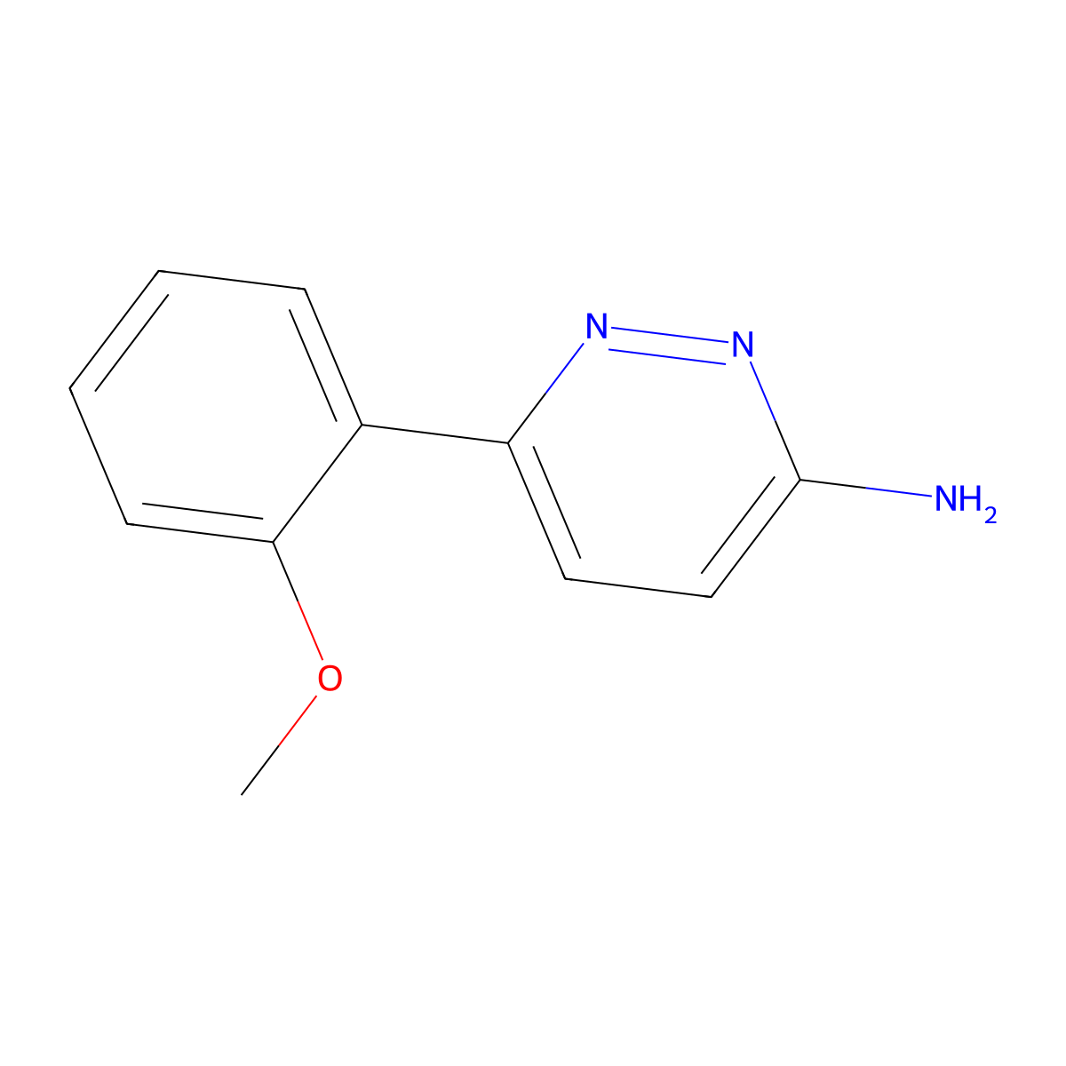6-(2-Methoxyphenyl)pyridazin-3-amine molecular structure, CAS 342047-16-9