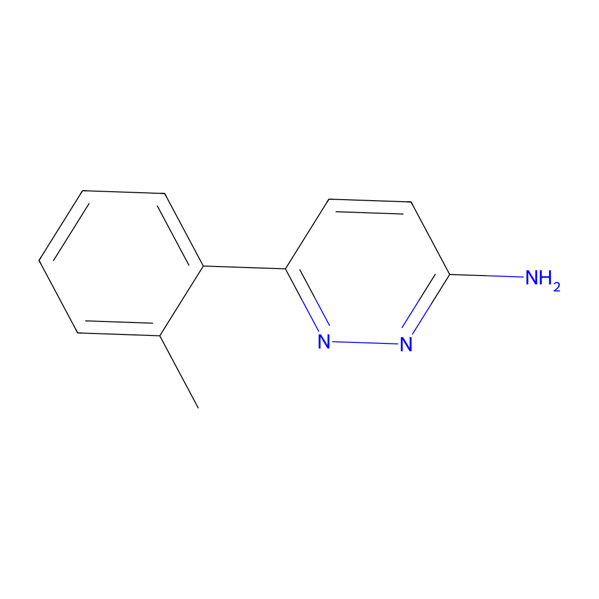 3-Amino-6-(2-tolyl)pyridazine molecular structure, CAS 342047-25-0