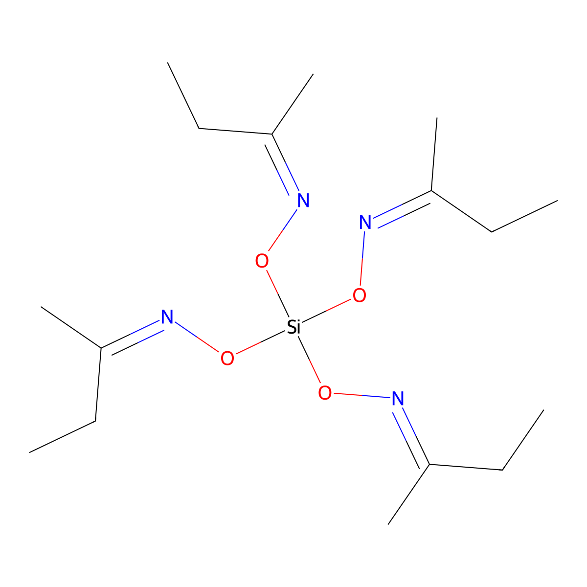 2-Butanone, O,O',O'',O'''-silanetetrayltetraoxime molecular structure, CAS 34206-40-1