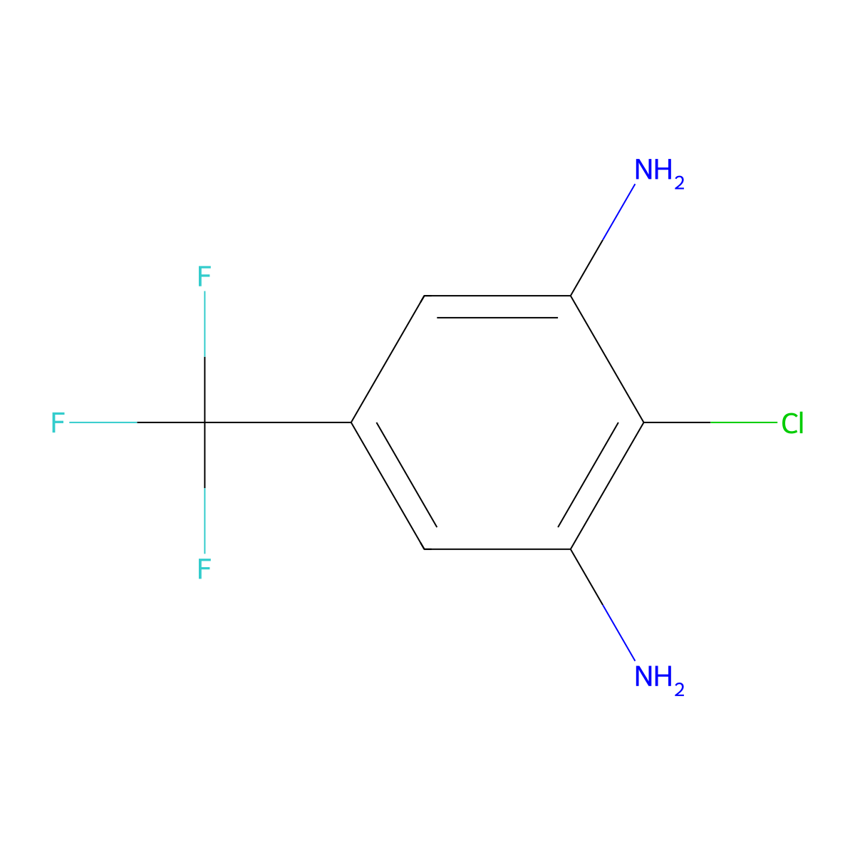 2-Chloro-5-(trifluoromethyl)benzene-1,3-diamine molecular structure, CAS 34207-44-8