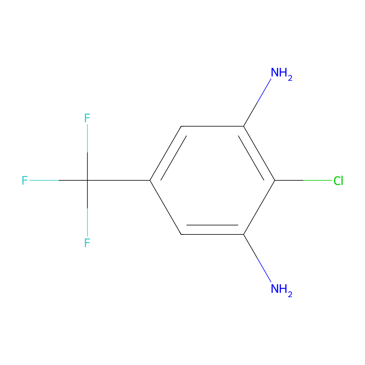 2-Chloro-5-(trifluoromethyl)benzene-1,3-diamine molecular structure, CAS 34207-44-8