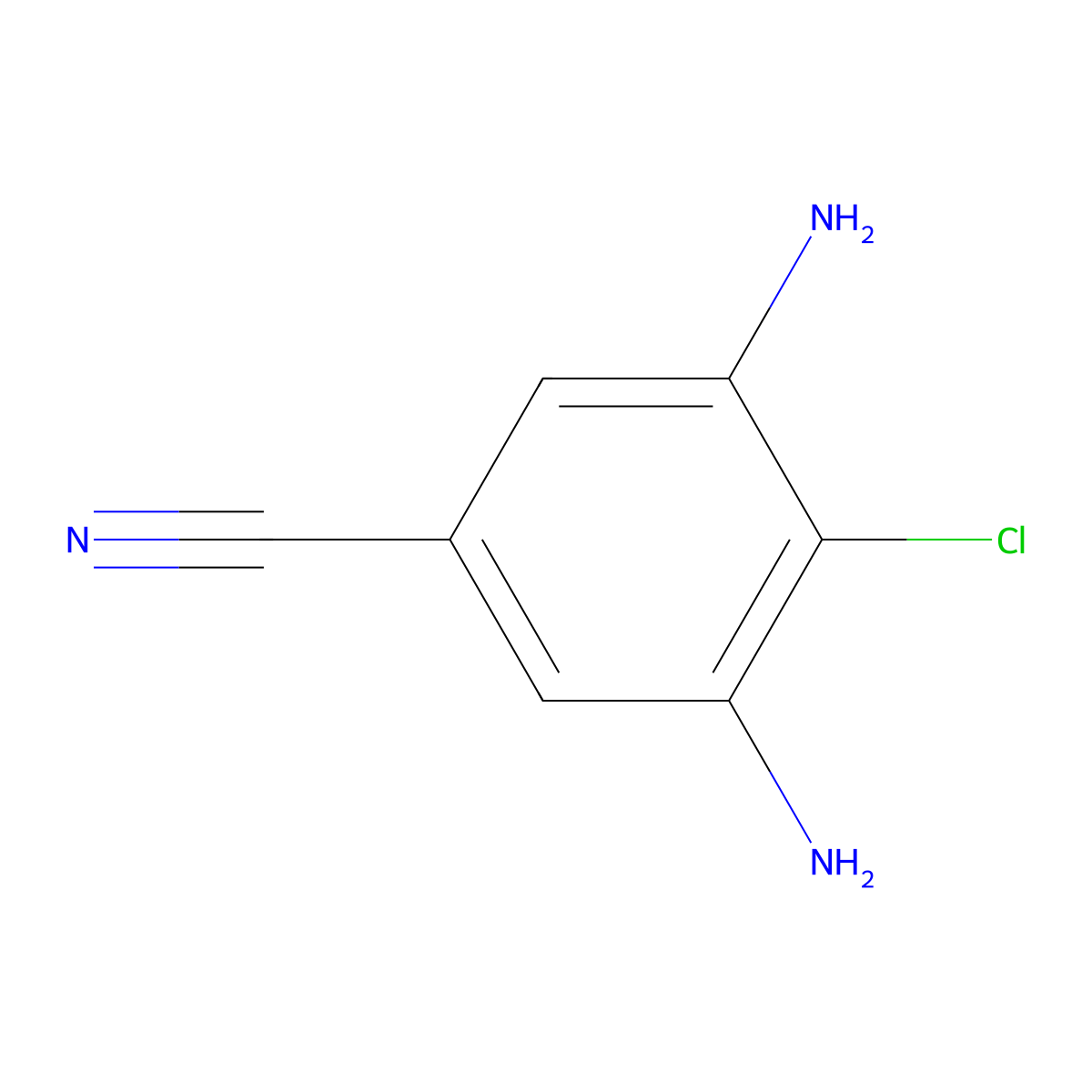 3,5-Diamino-4-chlorobenzonitrile molecular structure, CAS 34207-46-0
