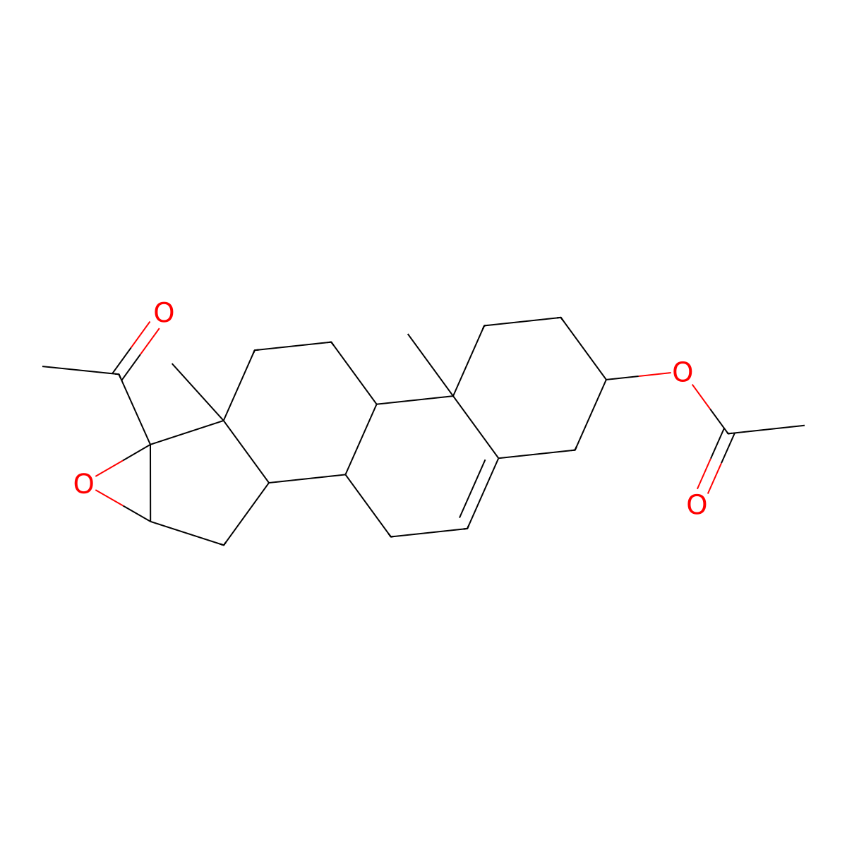 6b-Acetyl-4a,6a-dimethyl-2,3,4,4a,4b,5,6,6a,6b,7a,8,8a,8b,9-tetradecahydro-1H-naphtho[2',1':4,5]indeno[1,2-b]oxiren-2-yl acetate molecular structure, CAS 34209-81-9