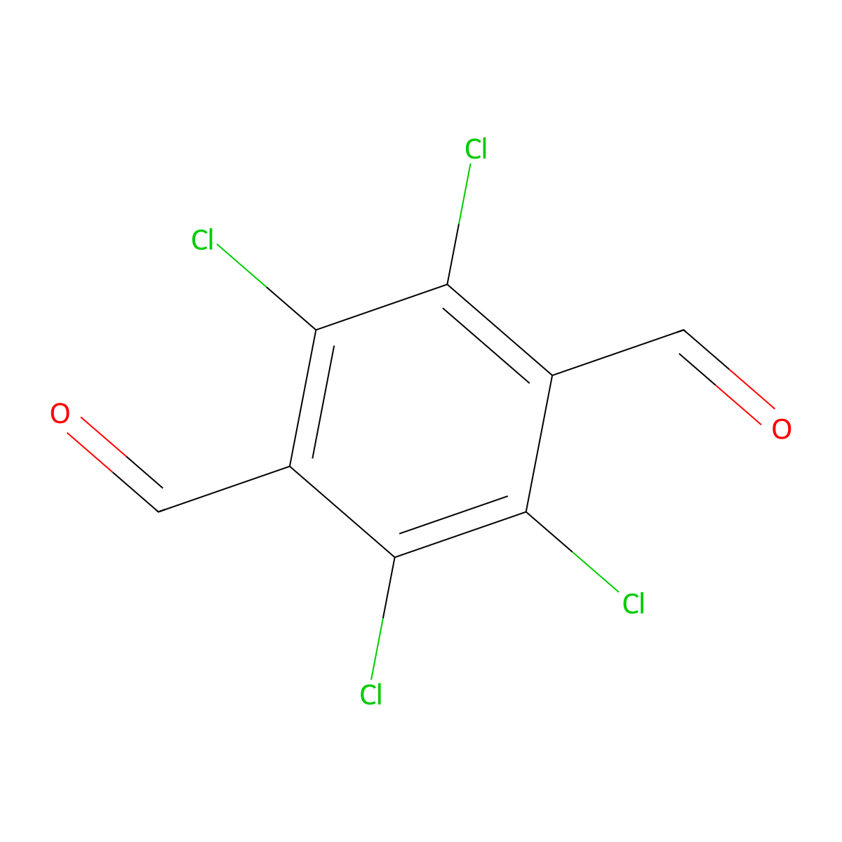 2,3,5,6-Tetrachlorobenzene-1,4-dicarbaldehyde molecular structure, CAS 3421-67-8