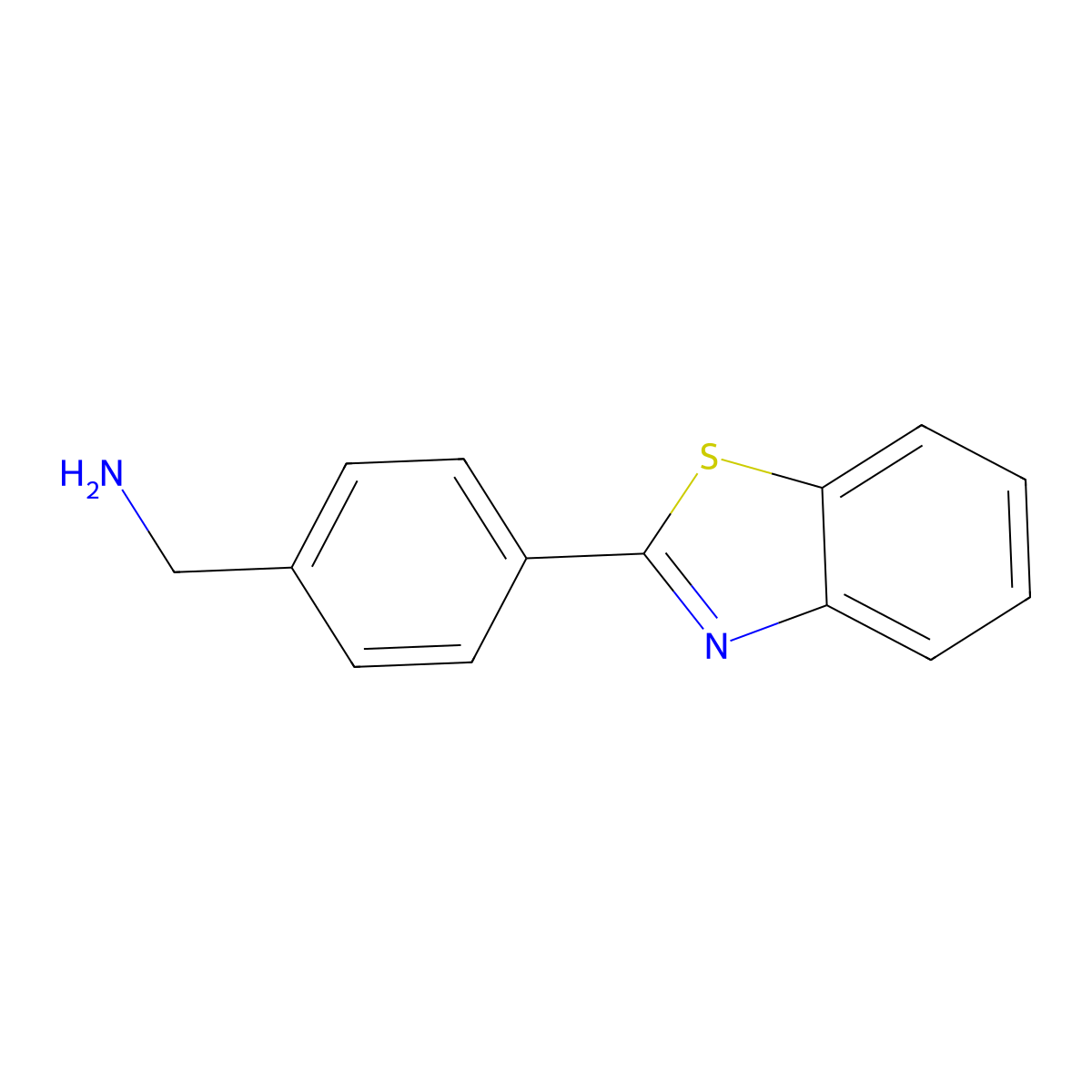 1-[4-(1,3-Benzothiazol-2-yl)phenyl]methanamine molecular structure, CAS 34211-04-6