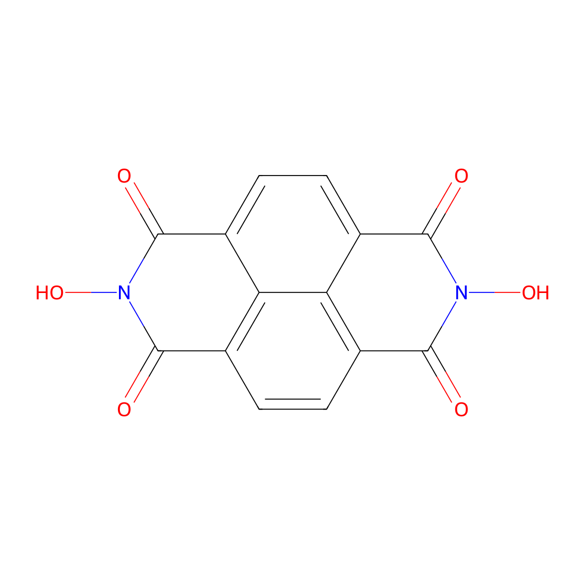 2,7-Dihydroxybenzo[lmn][3,8]phenanthroline-1,3,6,8(2H,7H)-tetraone molecular structure, CAS 34217-58-8