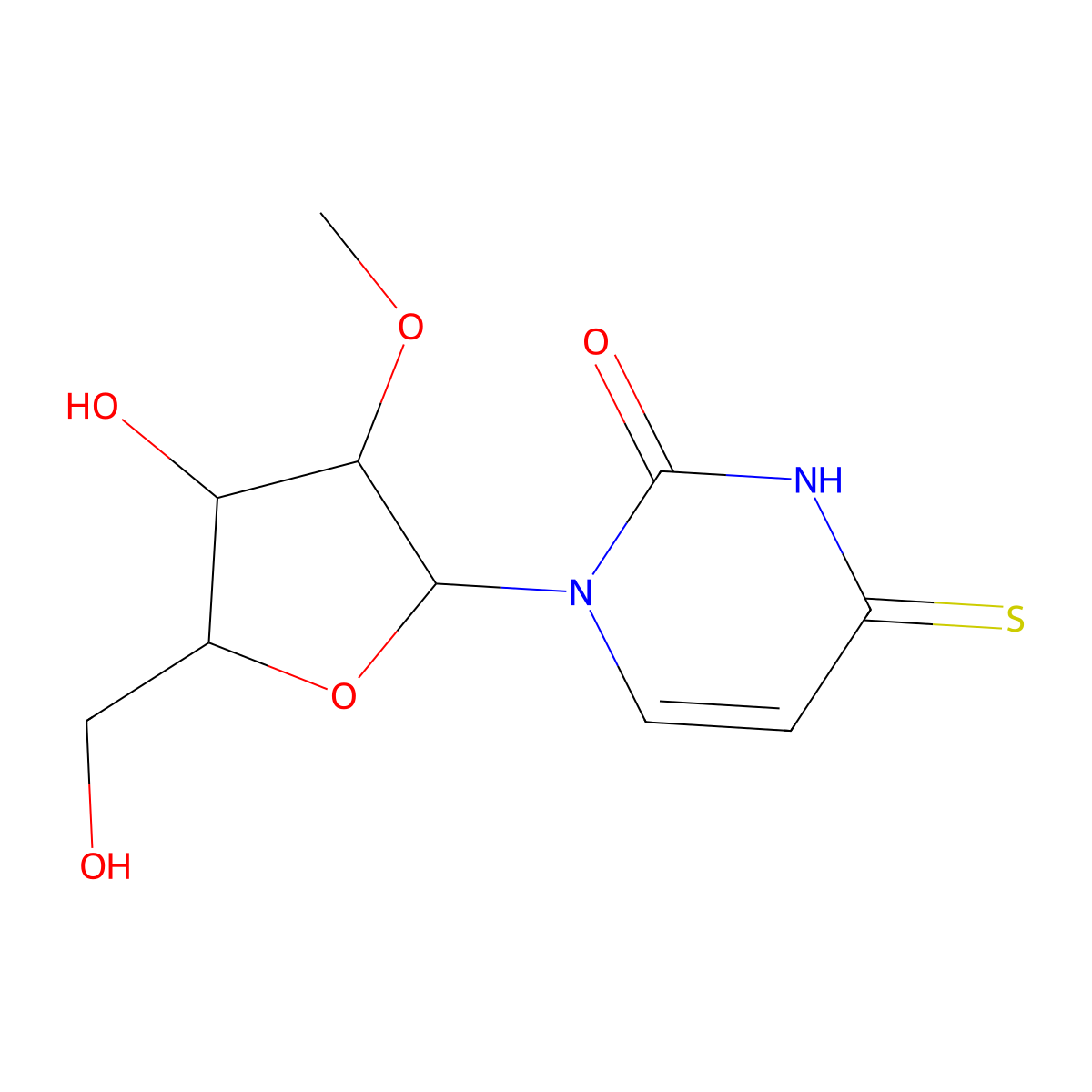 2'-O-Methyl-4-thiouridine molecular structure, CAS 34218-80-9