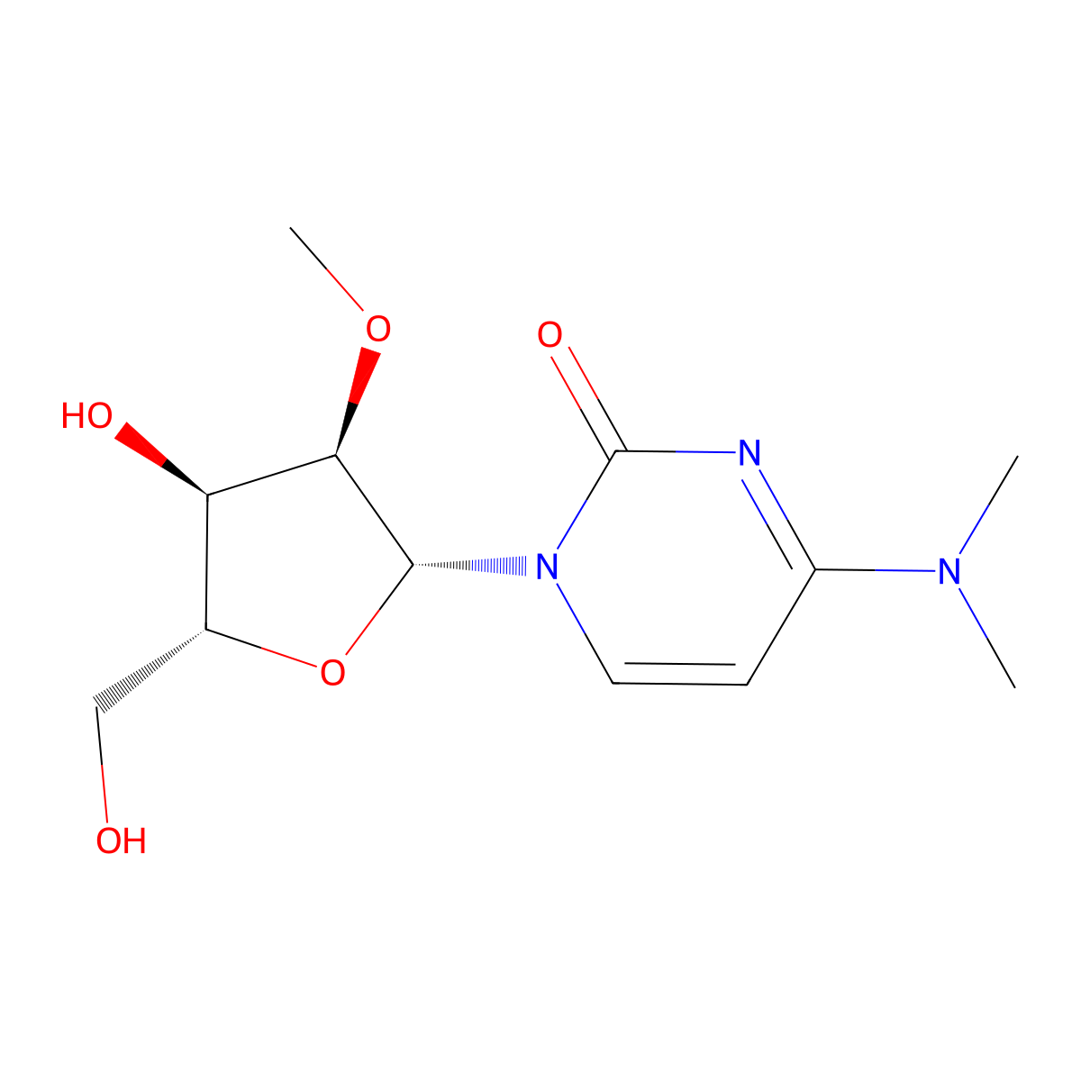 N(4), N(4), O(2')-trimethylcytidine molecular structure, CAS 34218-81-0