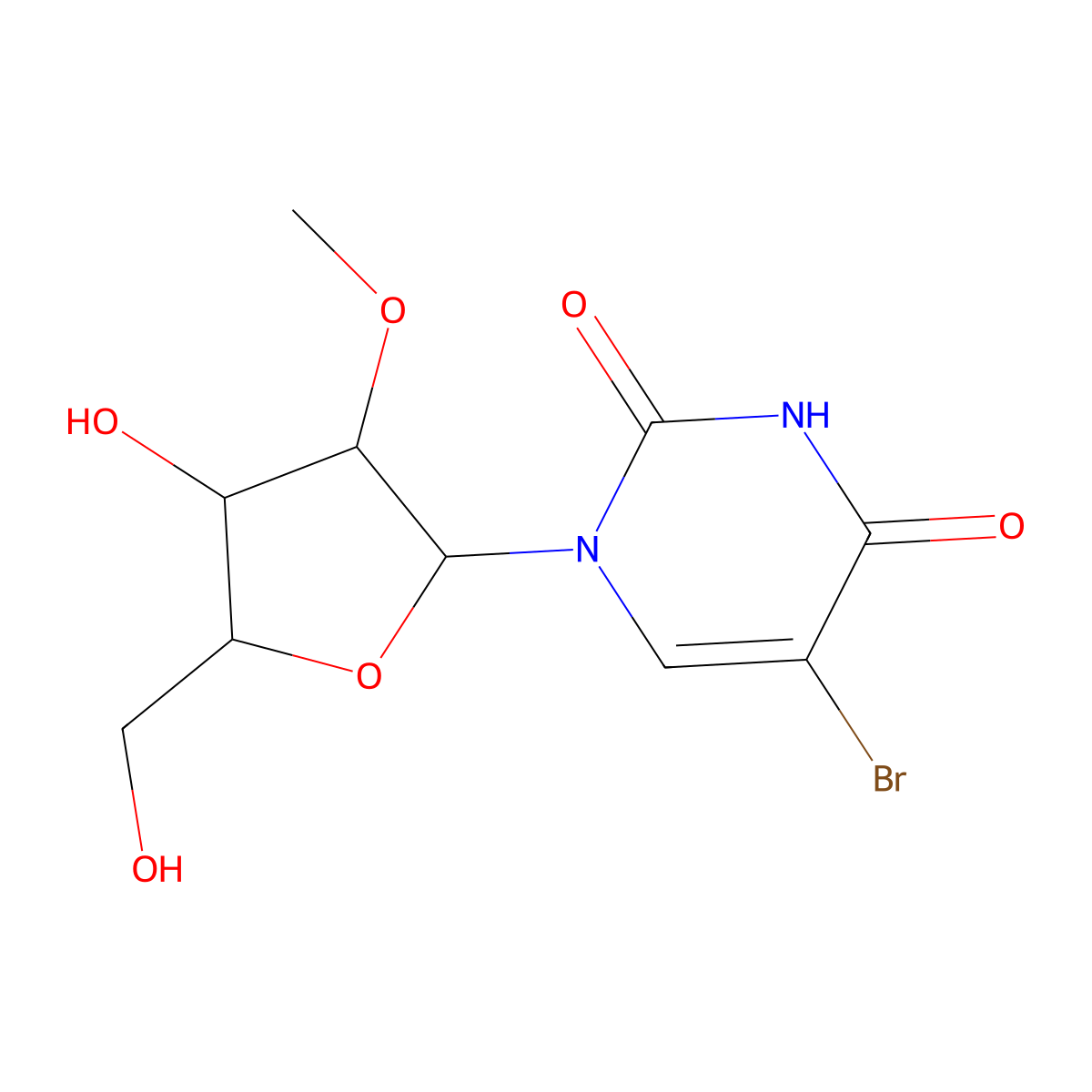5-BroMo-2'-O-Methyluridine molecular structure, CAS 34218-83-2