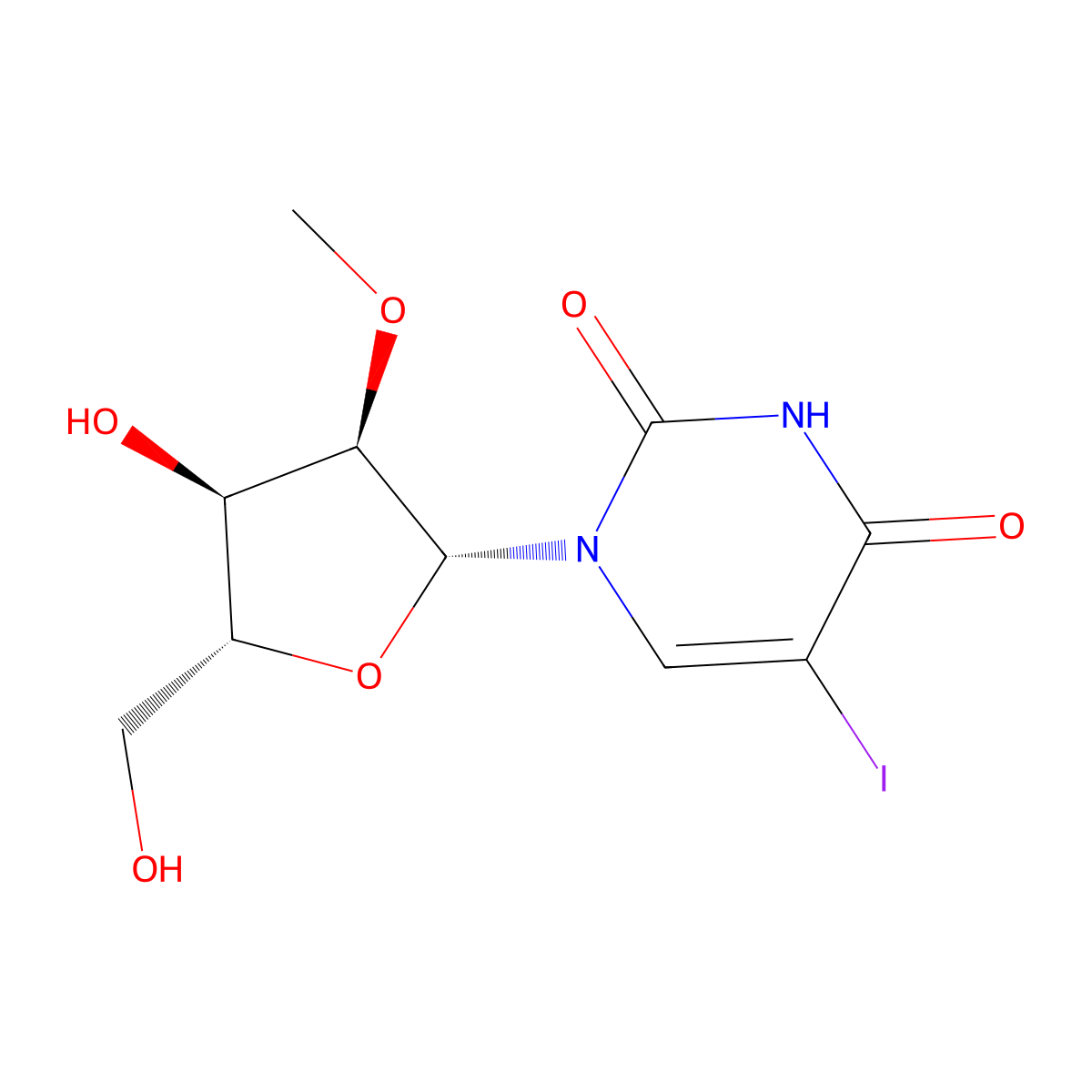 5-Iodo-2'-O-methyluridine molecular structure, CAS 34218-84-3