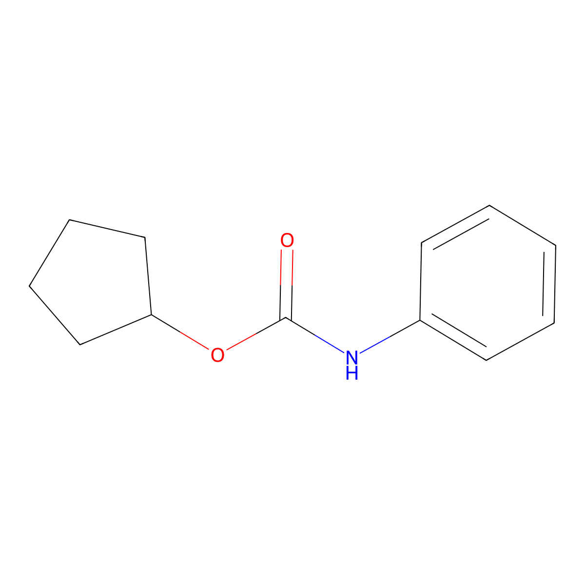 Cyclopentyl phenylcarbamate molecular structure, CAS 3422-04-6
