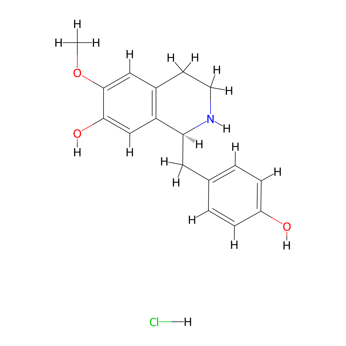 (-)-Coclaurine Hydrochloride molecular structure, CAS 3422-42-2