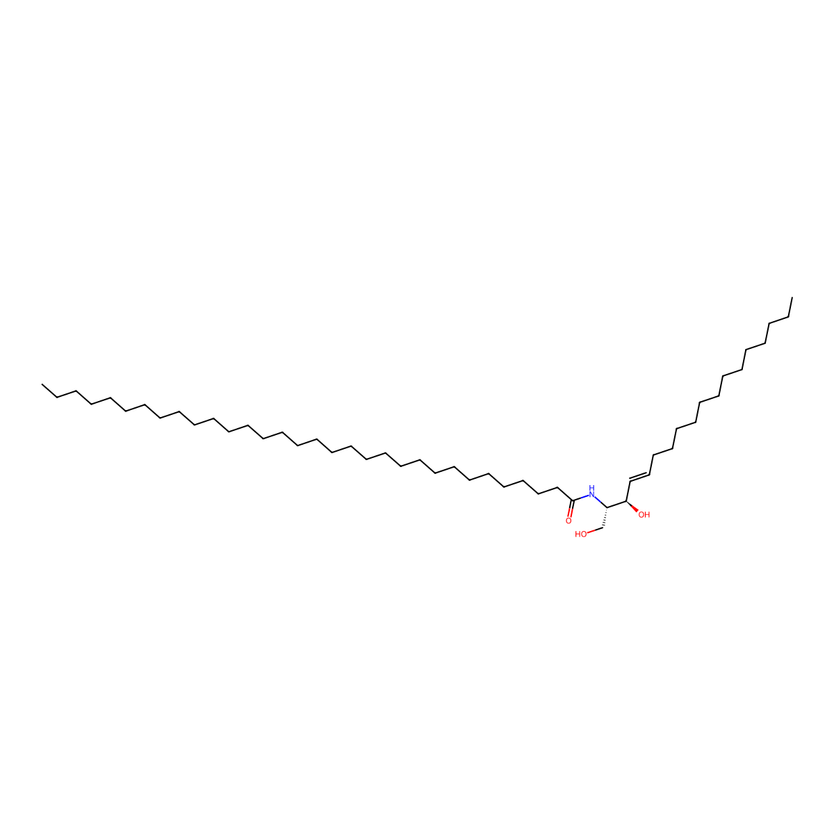 N-[(1S,2R,3E)-2-hydroxy-1-(hydroxymethyl)-3-heptadecen-1-yl]-dotriacontanamide molecular structure, CAS 34227-73-1