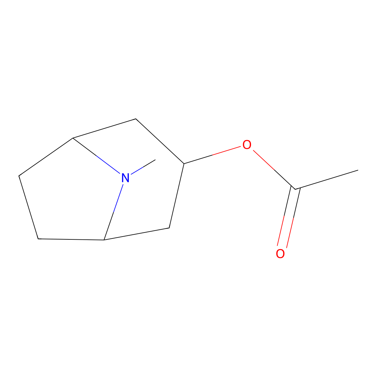(8-Methyl-8-Azabicyclo(3.2.1)Octan-3-Yl) Acetate molecular structure, CAS 3423-26-5