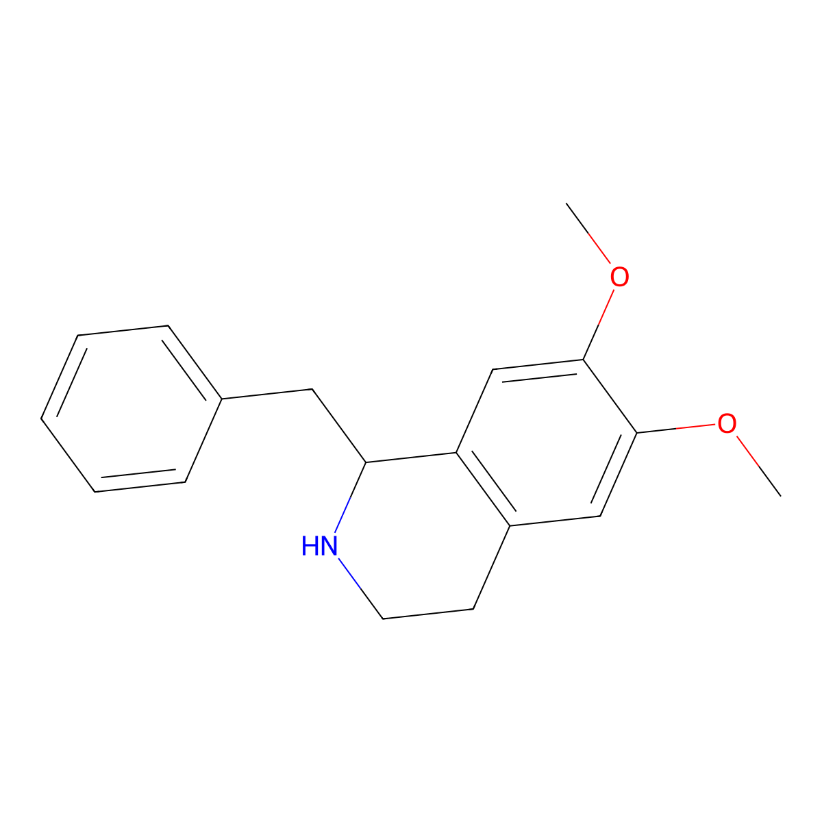 1-Benzyl-6,7-dimethoxy-1,2,3,4-tetrahydroisoquinoline molecular structure, CAS 3423-37-8