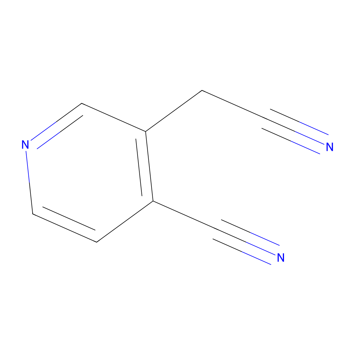 4-Cyano-3-pyridineacetonitrile molecular structure, CAS 3423-43-6