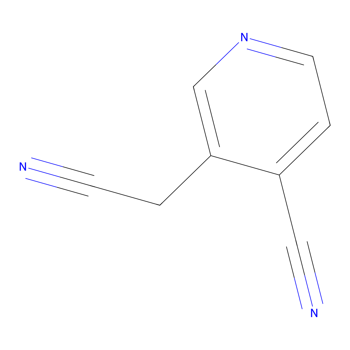 4-Cyano-3-pyridineacetonitrile molecular structure, CAS 3423-43-6