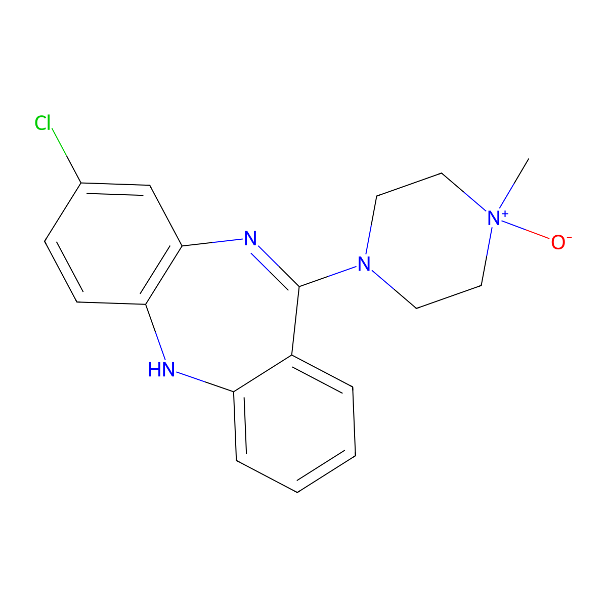 clozapine N-oxide molecular structure, CAS 34233-69-7