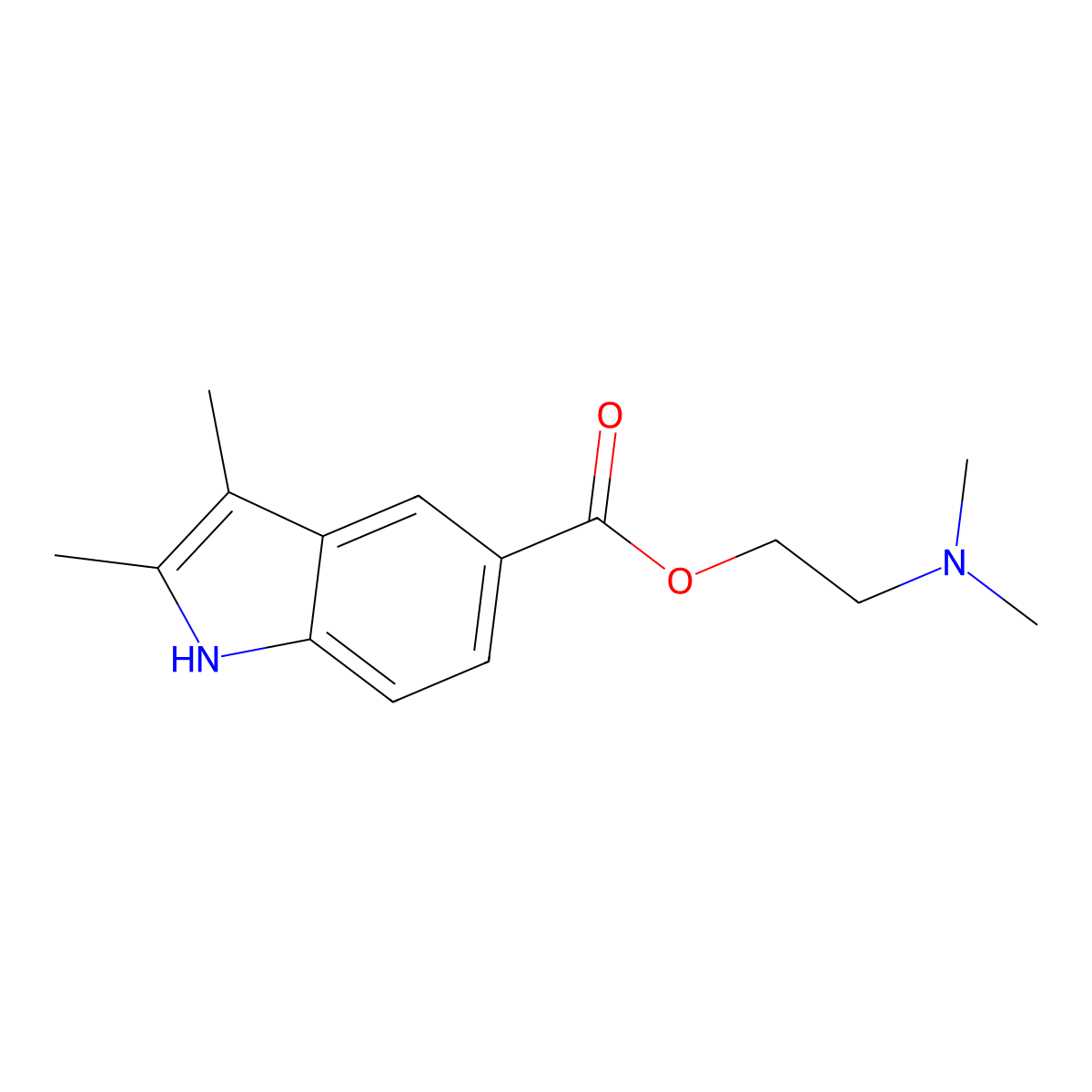 1H-Indole-5-carboxylic acid, 2,3-dimethyl-, 2-(dimethylamino)ethyl ester molecular structure, CAS 34233-73-3