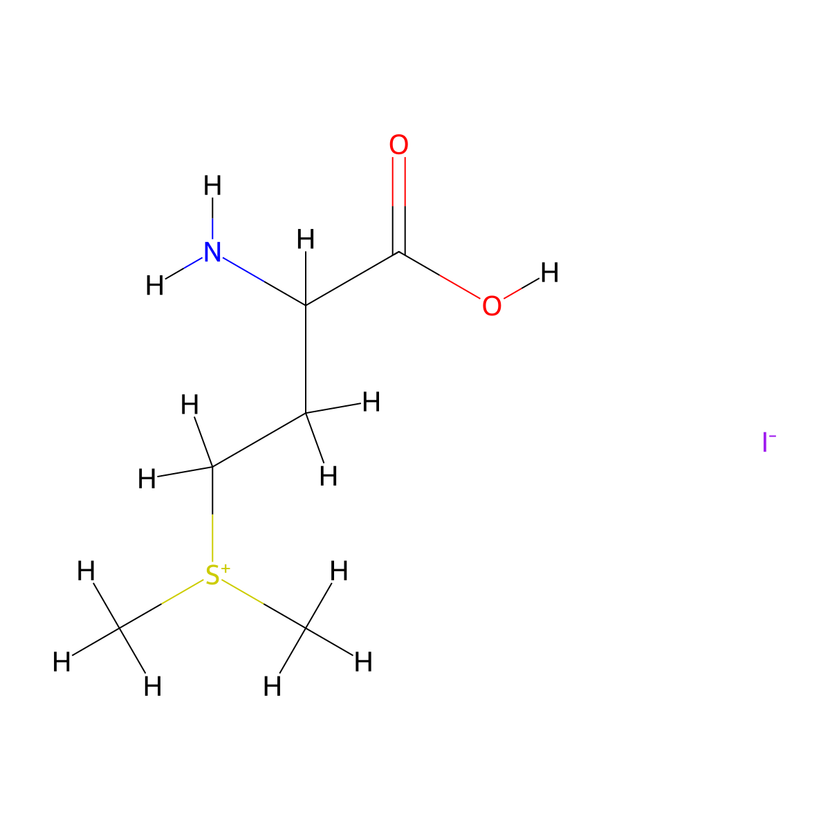 Sulfonium, (3-amino-3-carboxypropyl)dimethyl-, iodide (1:1) molecular structure, CAS 34236-06-1