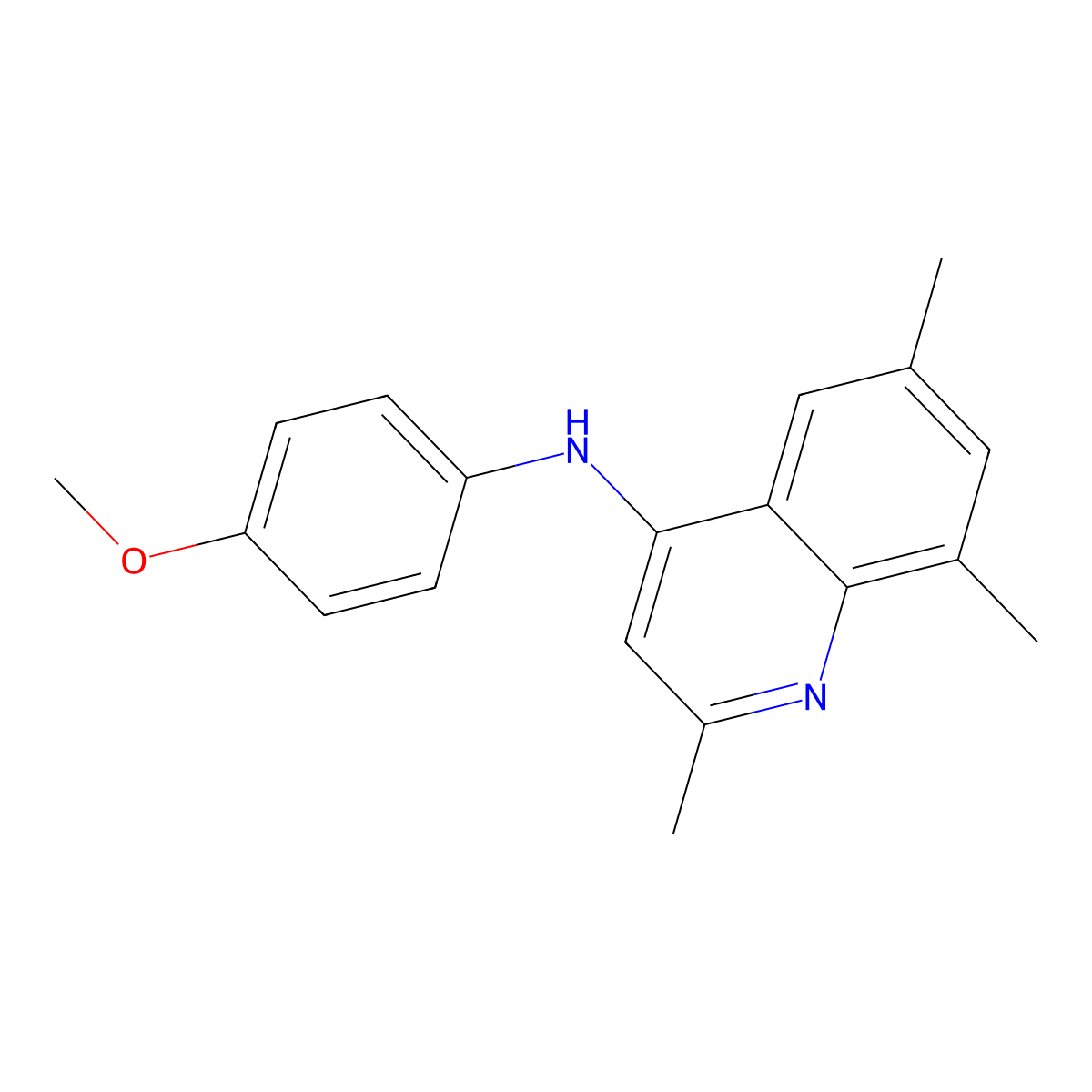 N-(4-methoxyphenyl)-2,6,8-trimethyl-4-quinolinamine molecular structure, CAS 342377-70-2