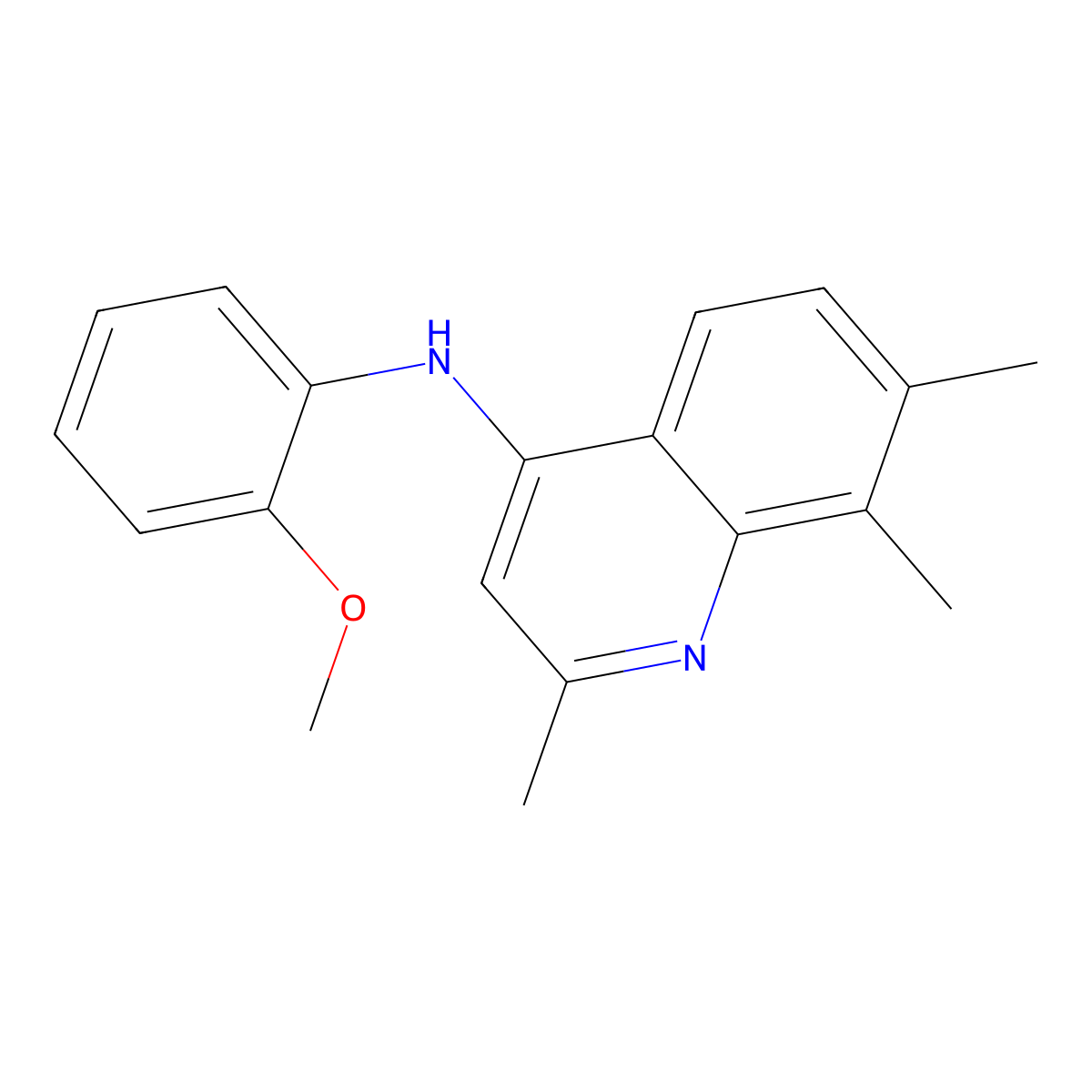 N-(2-methoxyphenyl)-2,7,8-trimethyl-4-quinolinamine molecular structure, CAS 342377-72-4