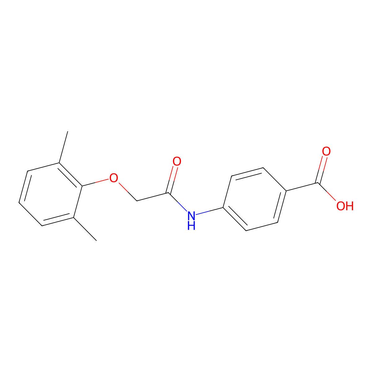 4-{[(2,6-Dimethylphenoxy)acetyl]amino}benzoic acid molecular structure, CAS 342377-90-6