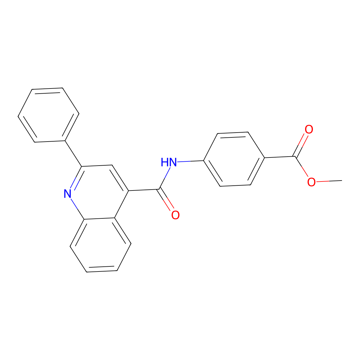 Methyl 4-[(2-phenyl-4-quinolyl)carbonylamino]benzoate molecular structure, CAS 342378-86-3