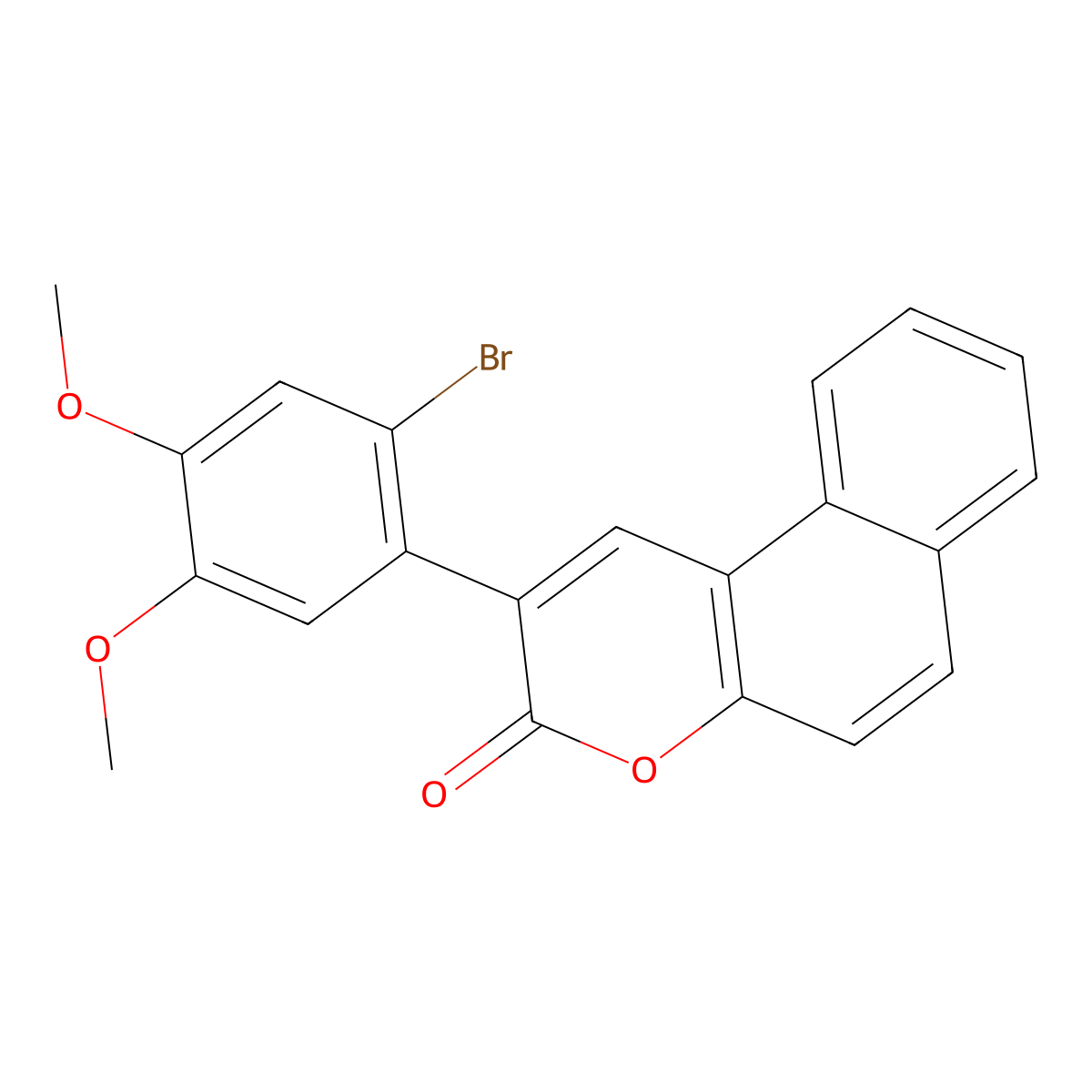 2-(2-bromo-4,5-dimethoxyphenyl)-3H-benzo[f]chromen-3-one molecular structure, CAS 342379-02-6