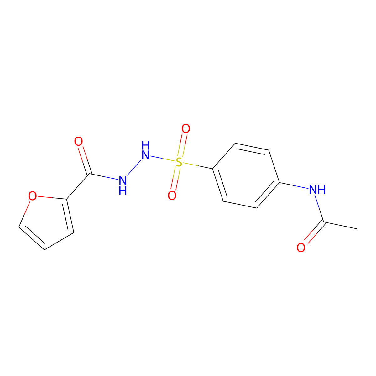 N-(4-{[2-(furan-2-ylcarbonyl)hydrazinyl]sulfonyl}phenyl)acetamide molecular structure, CAS 342379-03-7