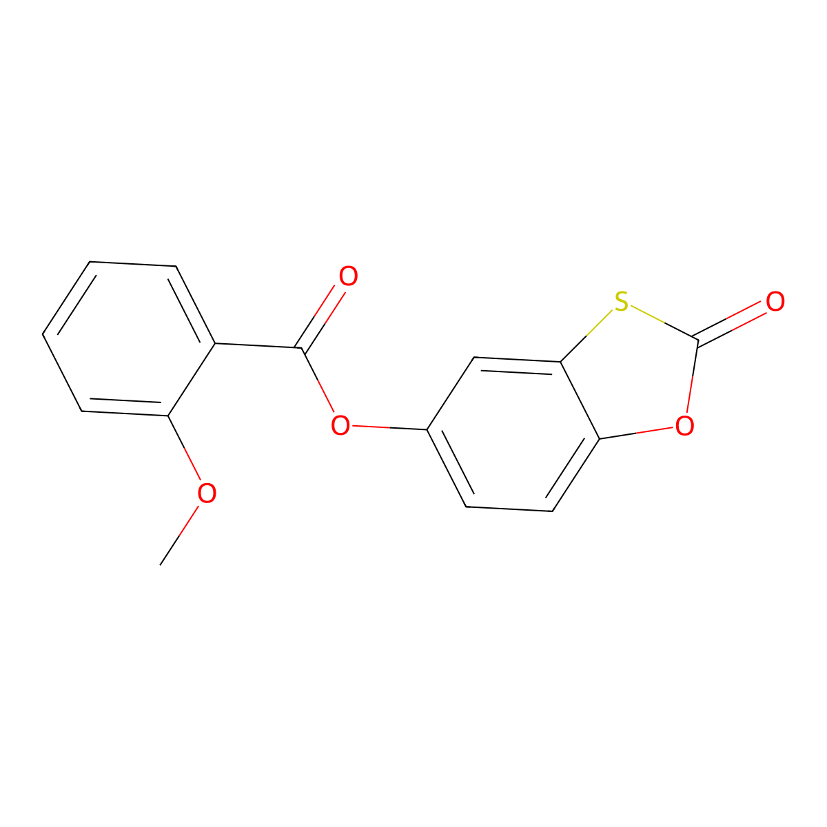 2-Oxo-1,3-benzoxathiol-5-yl 2-methoxybenzoate molecular structure, CAS 342379-16-2
