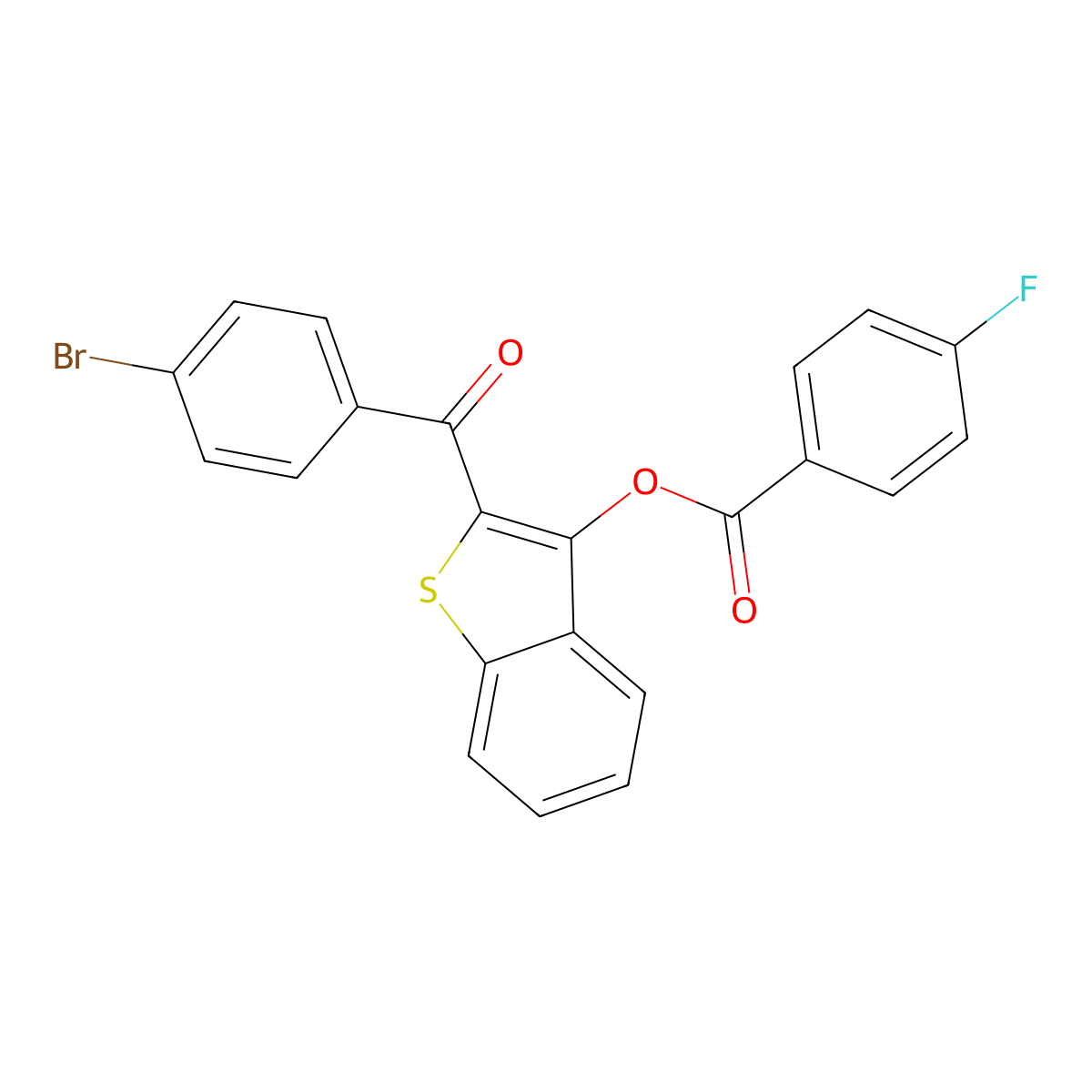 2-(4-Bromobenzoyl)-1-benzothien-3-yl 4-fluorobenzoate molecular structure, CAS 342379-21-9