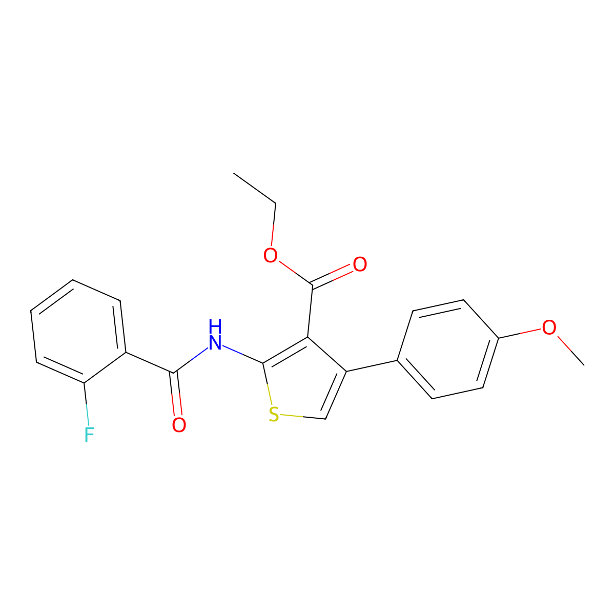 Ethyl 2-[(2-fluorobenzoyl)amino]-4-(4-methoxyphenyl)thiophene-3-carboxylate molecular structure, CAS 342379-29-7