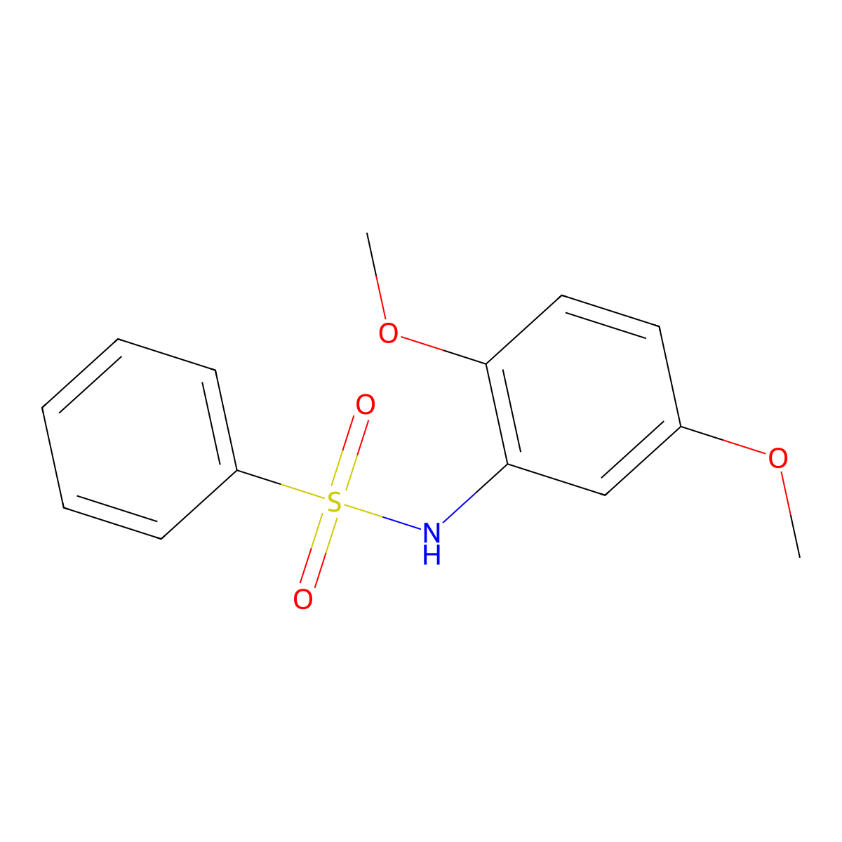 N-(2,5-dimethoxyphenyl)benzenesulfonamide molecular structure, CAS 34238-37-4