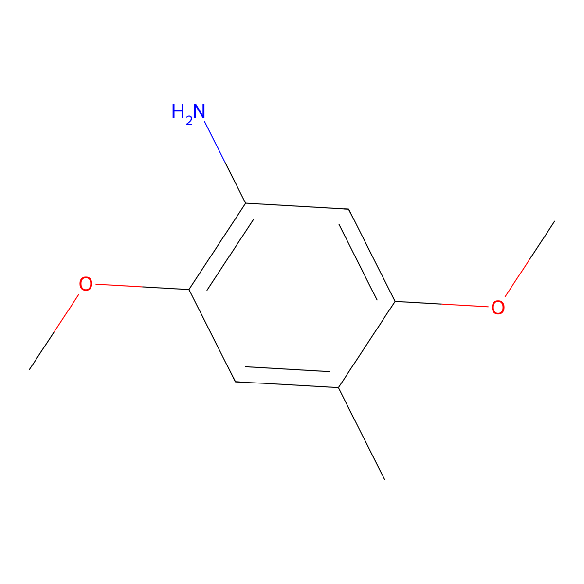 2,5-Dimethoxy-4-methylaniline molecular structure, CAS 34238-59-0
