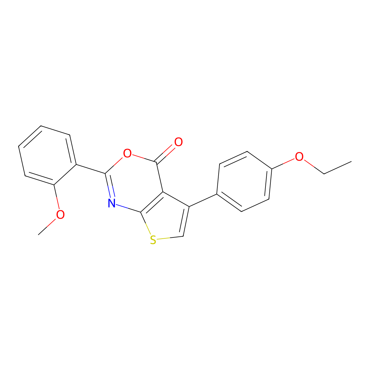 5-(4-ethoxyphenyl)-2-(2-methoxyphenyl)-4H-thieno[2,3-d][1,3]oxazin-4-one molecular structure, CAS 342382-38-1