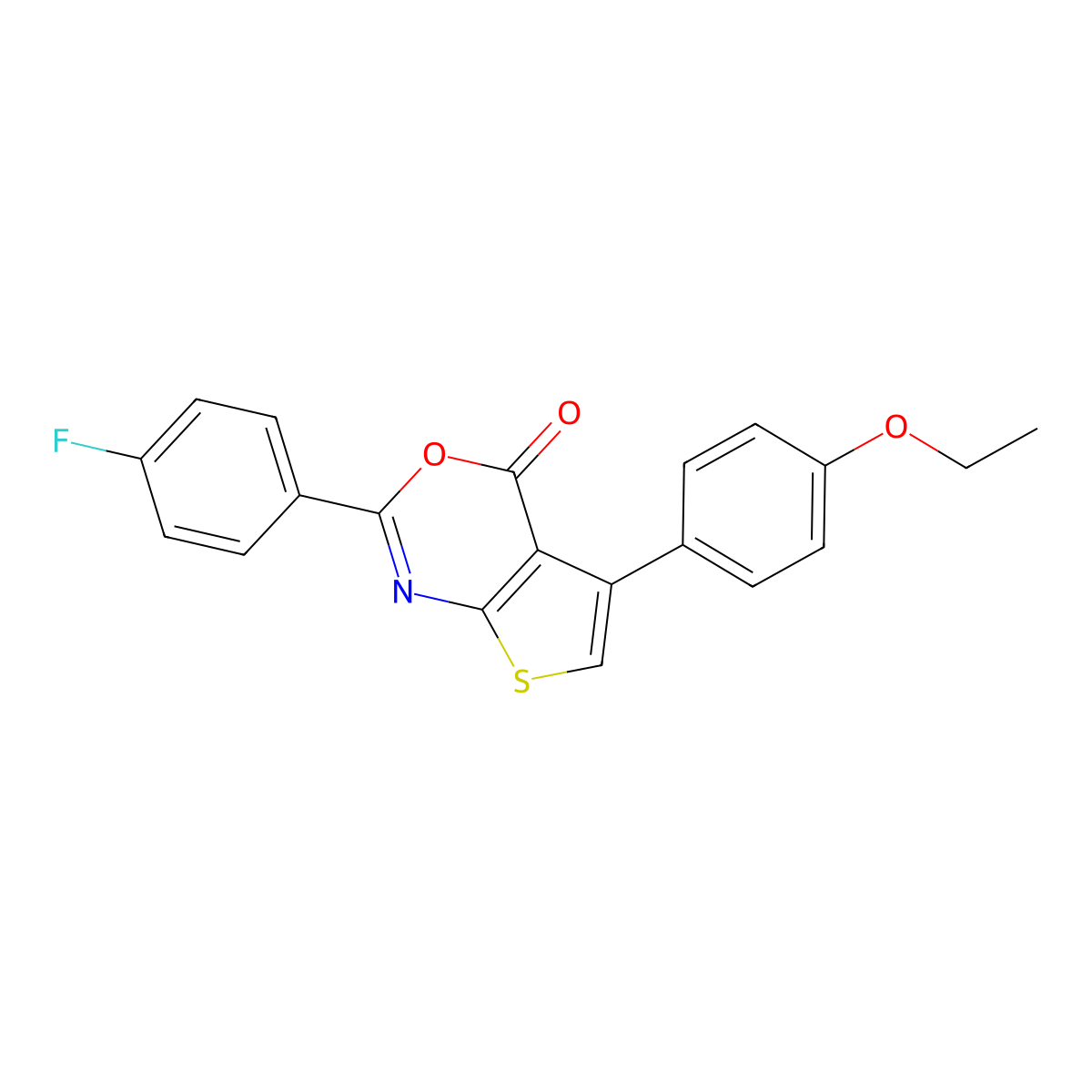5-(4-ethoxyphenyl)-2-(4-fluorophenyl)-4H-thieno[2,3-d][1,3]oxazin-4-one molecular structure, CAS 342382-39-2