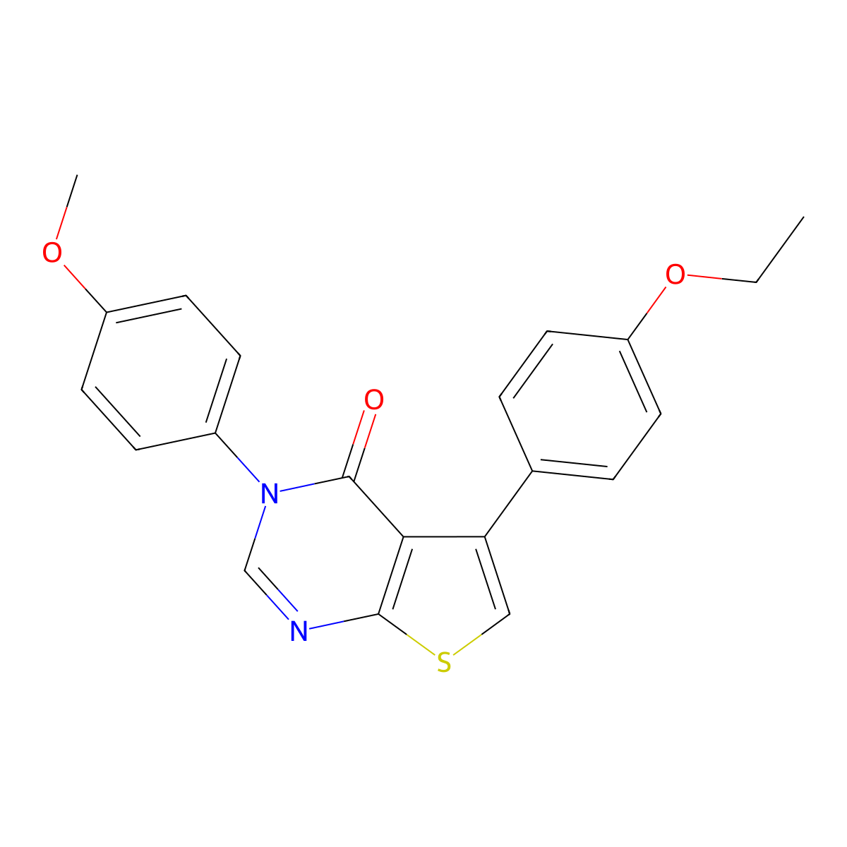 5-(4-Ethoxyphenyl)-3-(4-methoxyphenyl)thieno[2,3-d]pyrimidin-4-one molecular structure, CAS 342382-53-0